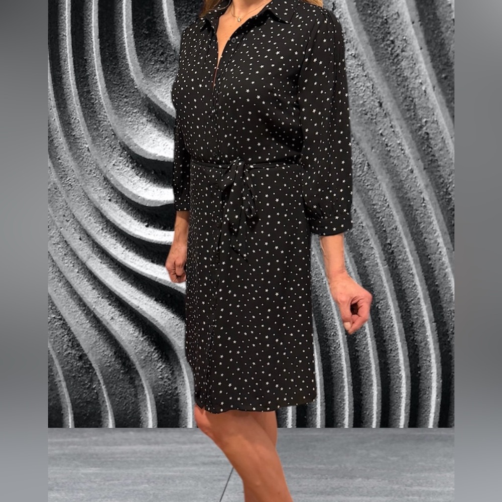 Banana Republic Black Dress with White Star size 10
